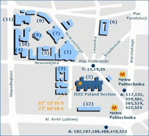 Plan du campus principal de Politechnika